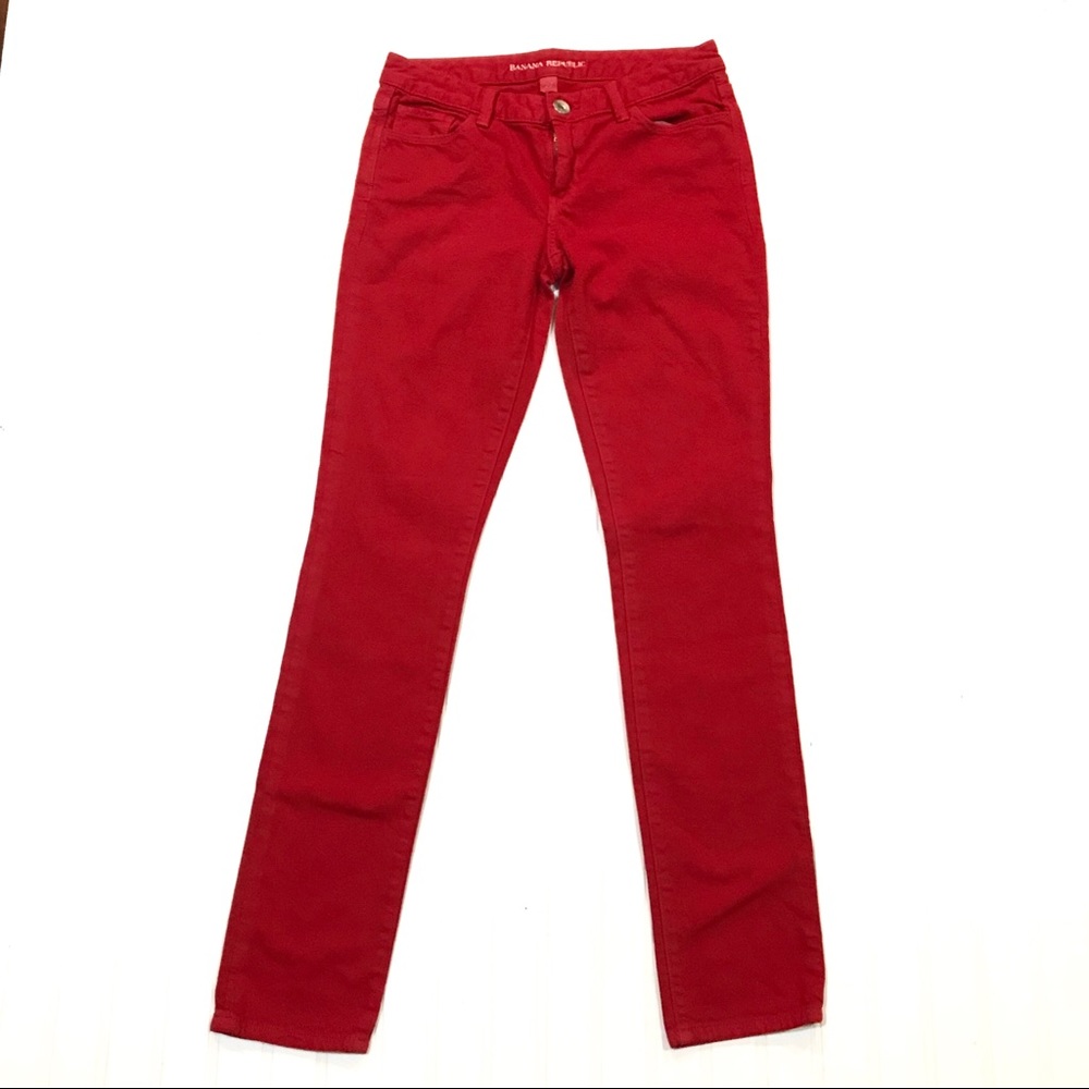 Banana Republic Skinny Red Jeans, Size 27 - Picture 1 of 7